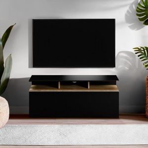 Comoda TV, Hanah Home, Tvc-529-Te-1, 117x48x40 cm, Nuc negru imagine