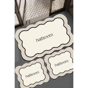 Set covorase de baie, L'essentiel Maison, Bounde, Ecru imagine