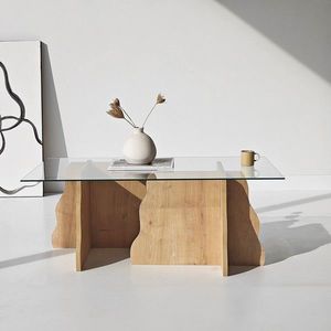 Masuta de cafea, Hanah Home, Canyon, 105x40x65 cm, Stejar Safir / Transparent imagine