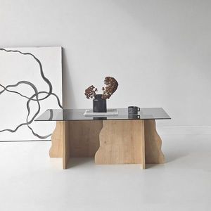 Masuta de cafea, Hanah Home, Canyon, 105x40x65 cm, Stejar Safir / Fume imagine