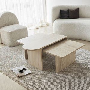 Set masute de cafea, Hanah Home, Paris, Bronz / Travertin imagine