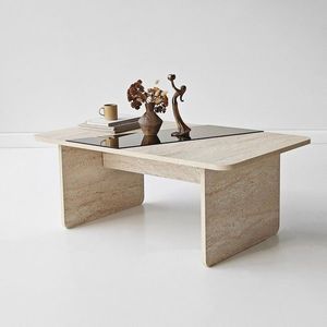 Masuta de cafea, Hanah Home, Favorite, 120x38x60 cm, Bronz / Travertin imagine