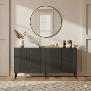 Consola, Hanah Home, Resso 150, 150x75x32 cm, Antracit imagine