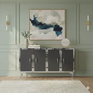 Consola, Hanah Home, Tuna 120, 120x75x32 cm, Antracit / Argintiu imagine