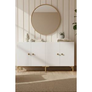 Consola, Hanah Home, Simple 150, 150x75x32 cm, Alb/Auriu imagine