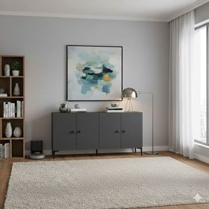 Consola, Hanah Home, Pella 150, 150x75x32 cm, Antracit imagine