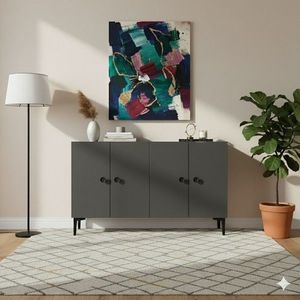 Consola, Hanah Home, Pella 120, 120x75x32 cm, Antracit imagine