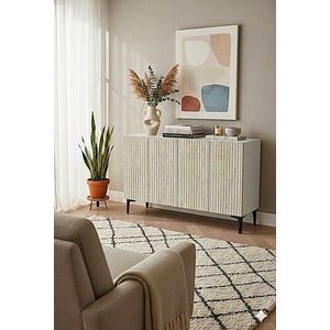 Consola, Hanah Home, Zeynep 120, 120x79x32 cm, Alb / Travertin imagine