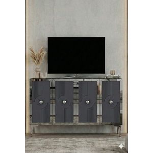 Consola, Hanah Home, Pega 120, 120x79x32 cm, Antracit / Argintiu imagine