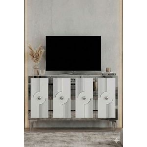 Consola, Hanah Home, Pega 120, 120x79x32 cm, Alb / Argintiu imagine