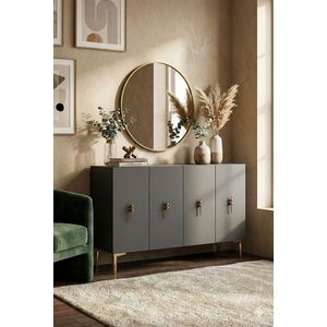 Consola, Hanah Home, Salkım 120, 120x79x32 cm, Antracit / Aur imagine