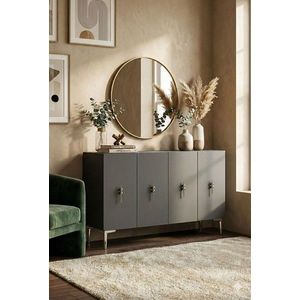 Consola, Hanah Home, Salkım 120, 120x79x32 cm, Antracit / Argintiu imagine