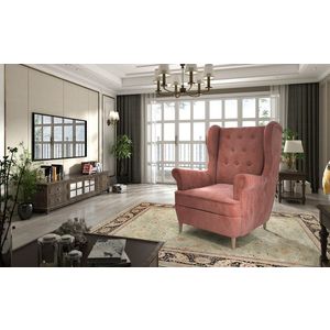 Fotoliu ELTAP, Aros, 72x60x100 cm, lemn/poliester, roz imagine