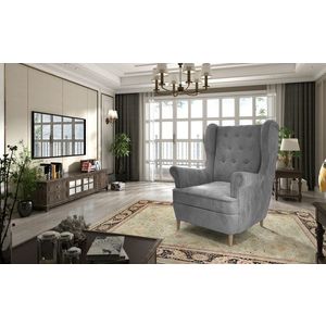 Fotoliu ELTAP, Aros, 72x60x100 cm, lemn/poliester, gri inchis imagine