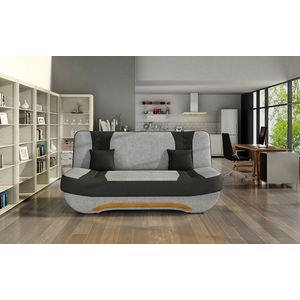 Canapea extensibila 3 locuri ELTAP, Ewa II, 189x90x88 cm, lemn/poliester, gri/negru imagine