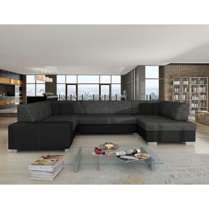 Coltar extensibil dreapta 6 locuri ELTAP, Hv03, Havana, 322x204x72 cm, lemn/poliester, gri inchis/negru imagine