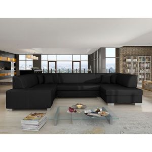 Coltar extensibil dreapta 6 locuri ELTAP, Hv06, Havana, 322x204x72 cm, lemn/poliester, negru imagine