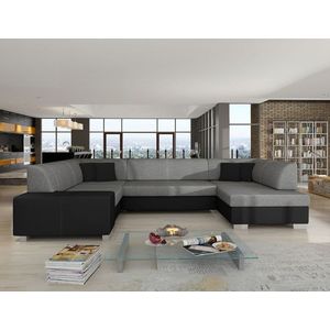 Coltar extensibil dreapta 6 locuri ELTAP, Hv07, Havana, 322x204x72 cm, lemn/poliester, gri inchis/negru imagine