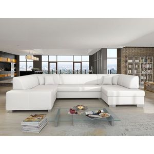 Coltar extensibil dreapta 6 locuri ELTAP, Hv09, Havana, 322x204x72 cm, lemn/poliester, alb imagine