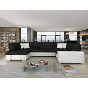 Coltar extensibil stanga 6 locuri ELTAP, Hv19, Havana, 322x204x72 cm, lemn/poliester, gri antracit/alb imagine