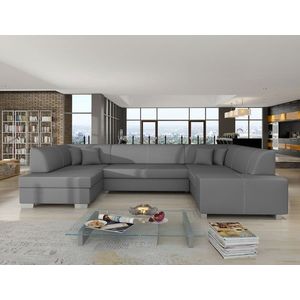 Coltar extensibil stanga 6 locuri ELTAP, Hv21, Havana, 322x204x72 cm, lemn/poliester, gri inchis imagine