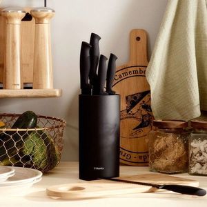 Set 6 cutite Coxa, Homla, 20 cm/13 cm/9 cm, inox, negru imagine