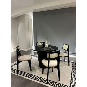 Set masă și scaune (5 bucăți), Hanah Home, Bell, Alb/Negru imagine