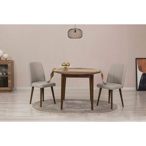 Set masa extensibila si scaune, 3 piese, Hanah Home, Vina 1005 3, Alb / Crem imagine