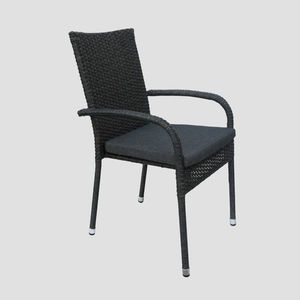 Scaun pentru gradina Bikly, Homla, 56x64x94 cm, metal/technorattan/poliester, maro imagine