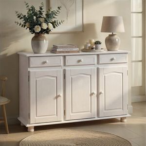 Comoda Livio, Inter Link, 130x43x86 cm, lemn, alb imagine