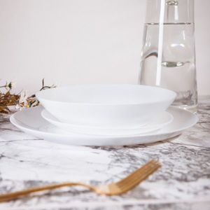 Serviciu de masa 18 piese Capri, Homla, sticla, alb imagine