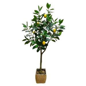 Planta artificiala Lemon, Homla, 115 cm, plastic, verde/bej imagine