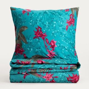 Lenjerie de pat dubla Florelle, Homla, 160x200 cm, 3 piese, microfibra din poliester, multicolor imagine