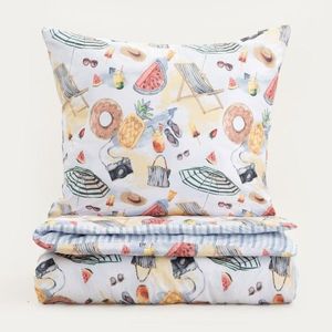 Lenjerie de pat King Size, Playa, Homla, 200x220 cm, 3 piese, microfibra din poliester, multicolor imagine