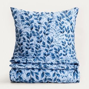 Lenjerie de pat dubla Luna, Homla, 160x200 cm, 3 piese, microfibra din poliester, albastru imagine