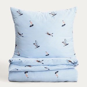 Lenjerie de pat King Size, Mare, Homla, 200x220 cm, 3 piese, microfibra din poliester, albastru imagine