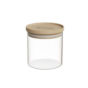 Recipient sticla, Ø9, 5cm, 500ml, Cu capac din bambus - Zokura imagine