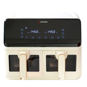 Friteuza dubla cu aer cald, 8 L, 1350+1350 W, Bej - Zokura imagine