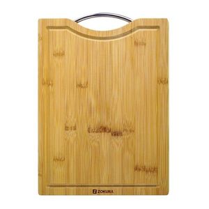 Tocator cu maner, din bambus, 34 x 25 cm, Grosime 1, 5 cm - Zokura imagine