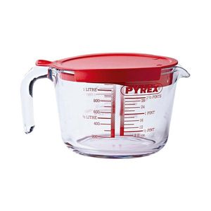Cana gradata, cu capac, sticla termorezistenta, 1000ml - Pyrex imagine