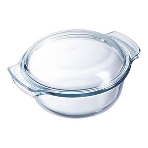 Vas rotund cu capac, din sticla termorezistenta, 3, 5 L + 1, 4L, "Classic" - Pyrex imagine