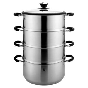 Set 5 piese pentru gatit la aburi, inox, 28cm/7, 6L - Zokura imagine
