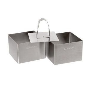 Set 2 forme decorare patrate si presa, inox, 7x7x5cm - Zokura imagine