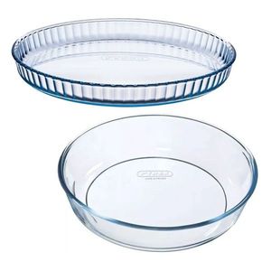 Set 2 forme tarta, sticla termorezistenta, 26cm/28cm - Pyrex imagine