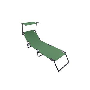 Sezlong cu parasolar Heinner, 186x55x24 cm, otel/textil, verde imagine