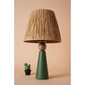 Lampa de masa, Opviq, 687HMY2203, Verde/Maro imagine