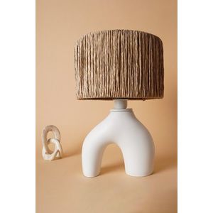 Lampa de masa, Opviq, 687HMY2290, Alb / Stejar imagine