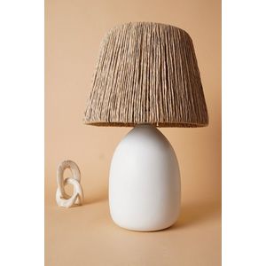 Lampa de masa, Opviq, 687HMY2297, Alb / Stejar imagine