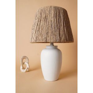 Lampa de masa, Opviq, 687HMY2299, Alb / Stejar imagine