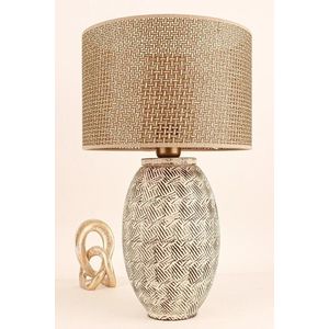 Lampa de masa, Opviq, 687HMY2351, Maro / Crem / Stejar imagine